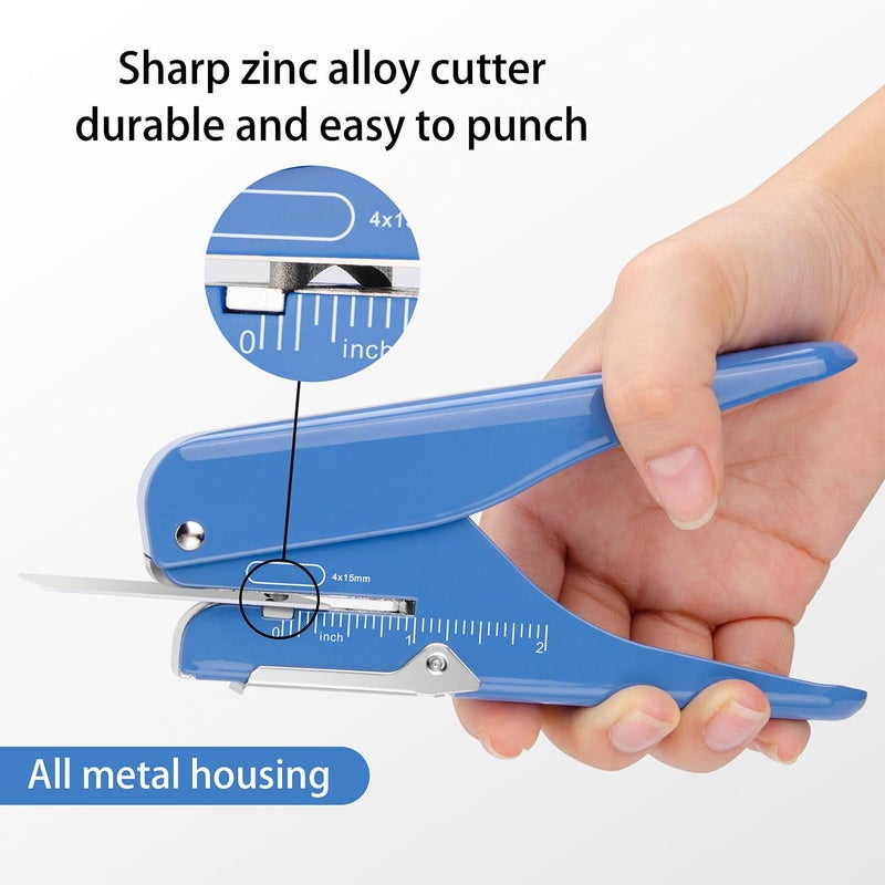 IMLIKE Handheld Badge Slot Hole Punch: Slot Puncher for PVC ID Card, Business Card, Name Tag and Luggage Tag, 19/32" x 5/32" Hole, All Metal Construction - Image 4